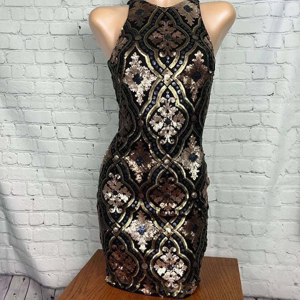 Alexia Admor Sleeveless Metallic colors Sequin Dress XS - Picture 1 of 6